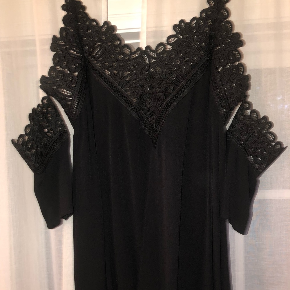 cold shoulder black dress